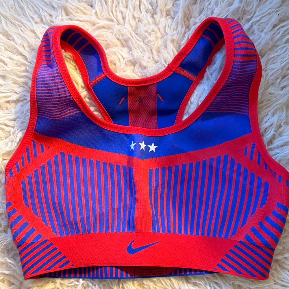 Nike Vibrant Red and Blue Sports Bra